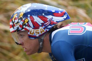 Kristin Armstrong (USA) had a striking helmet