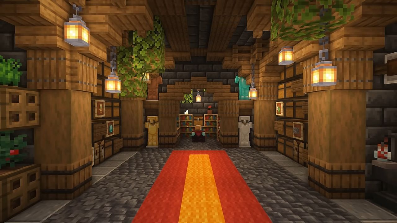 Minecraft builds - an underground base in a hillside by Goldrobin