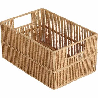 Cut out of natural wicker storage basket