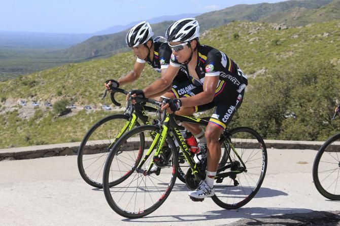 Colombia riders battle up the last climb