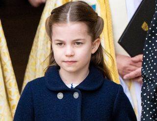 Princess Charlotte of Cambridge attends the memorial service for the Duke Of Edinburgh