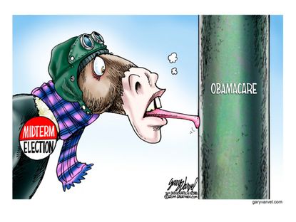 Political cartoon Democrats ObamaCare midterms