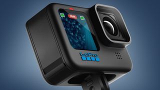 The GoPro Hero 11 Black on a blue background