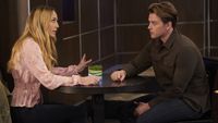 Eden McCoy and Chad Duell as Josslyn and Michael talking in General Hospital