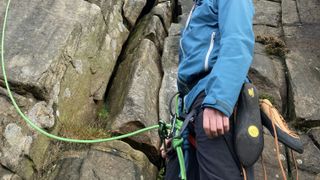 Belaying at Stanage Edge