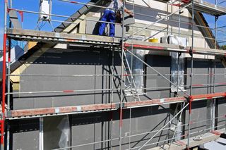 external wall insulation being installed