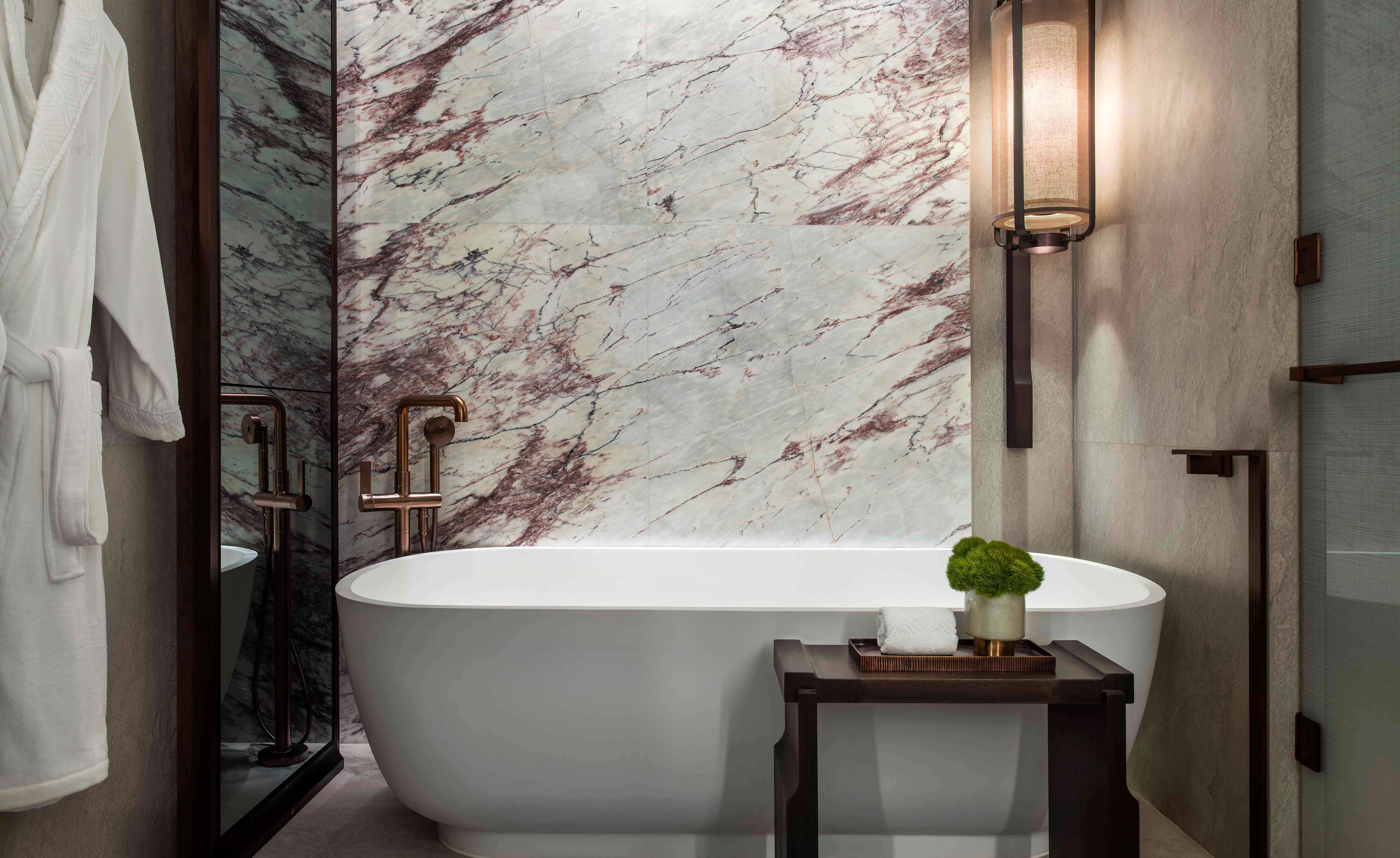 Bathroom with white bathtub