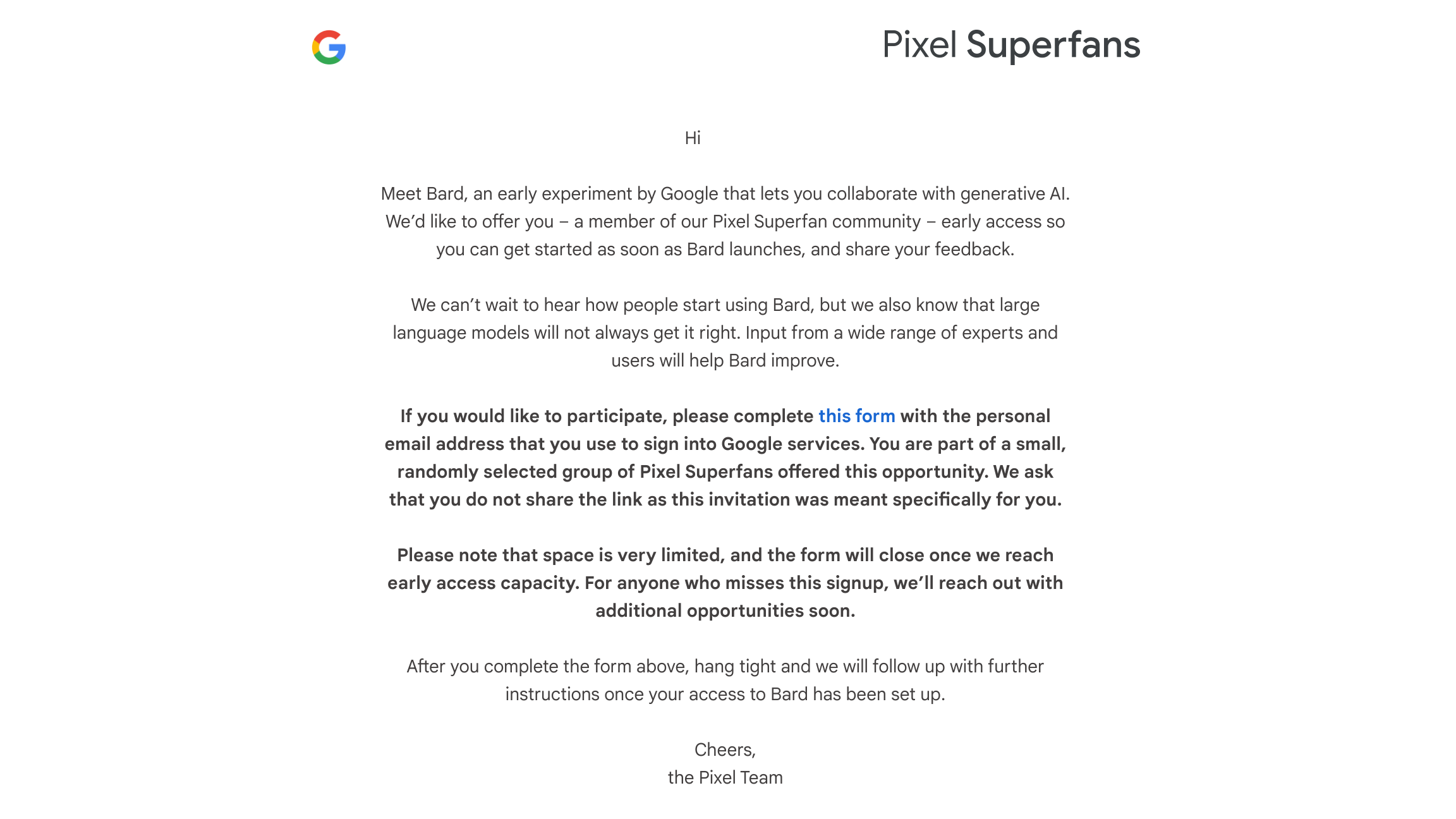 Google lädt zu Superfans ein