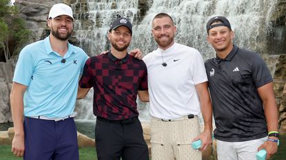 Klay Thompson, Steph Curry, Travis Kelce and Patrick Mahomes played in The Match in Las Vegas