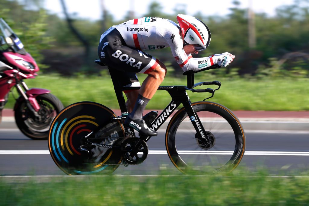 KATOWICE POLAND AUGUST 14 Maciej Bodnar of Poland and Team Bora Hansgrohe competes during the 78th Tour de Pologne 2021 Stage 6 a 19km Individual Time Trial stage from Katowice to Katowice TourdePologne TDP2021 UCIWT on August 14 2021 in Katowice Poland Photo by Bas CzerwinskiGetty Images