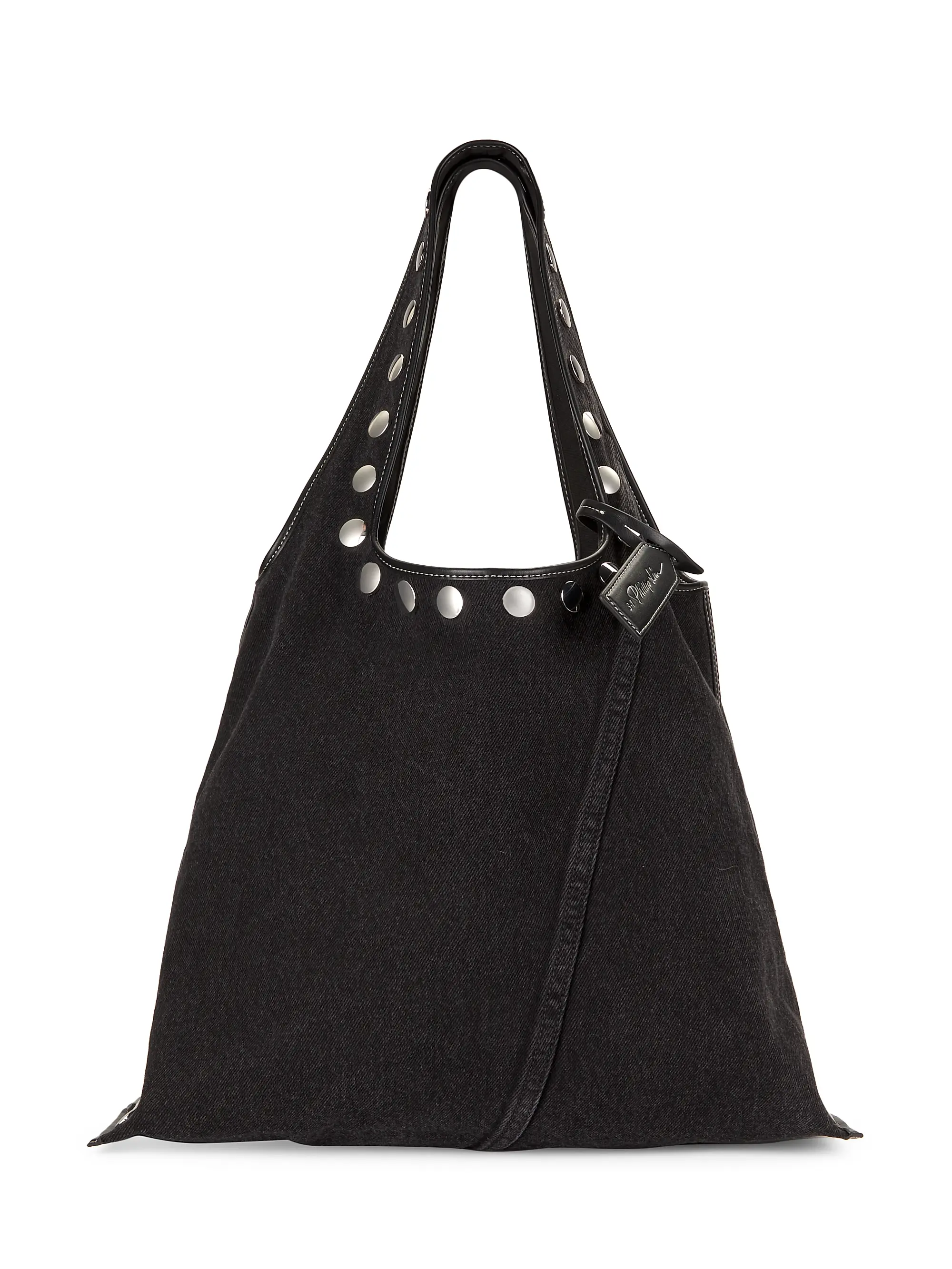 Market Studded Denim Tote Bag