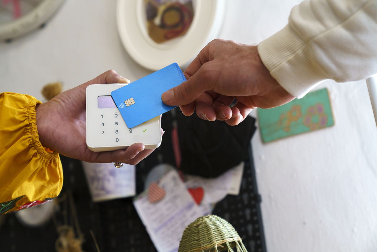 Person making a payment with credit card