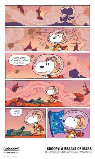 Snoopy boldly goes to the Red Planet in the new graphic novel "Snoopy: A Beagle of Mars" from Boom! Studios.