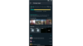 WhatsApp storage UI