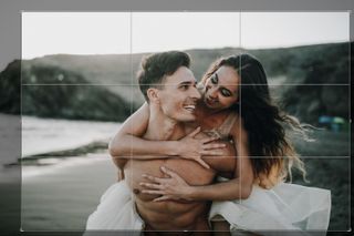 Lightroom screenshot showing Neurapix AI crop of image of embracing couple