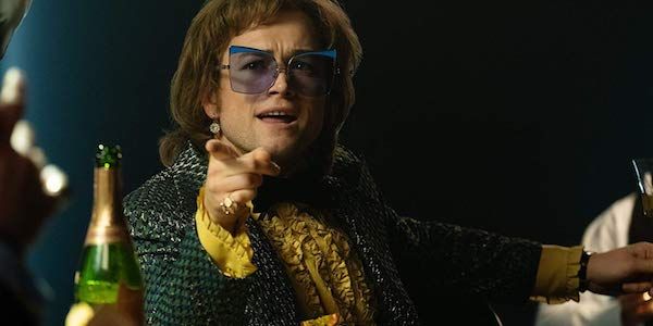 Hollywood Movie Costumes and Props: Taron Egerton's Elton John costumes  from Rocketman on display