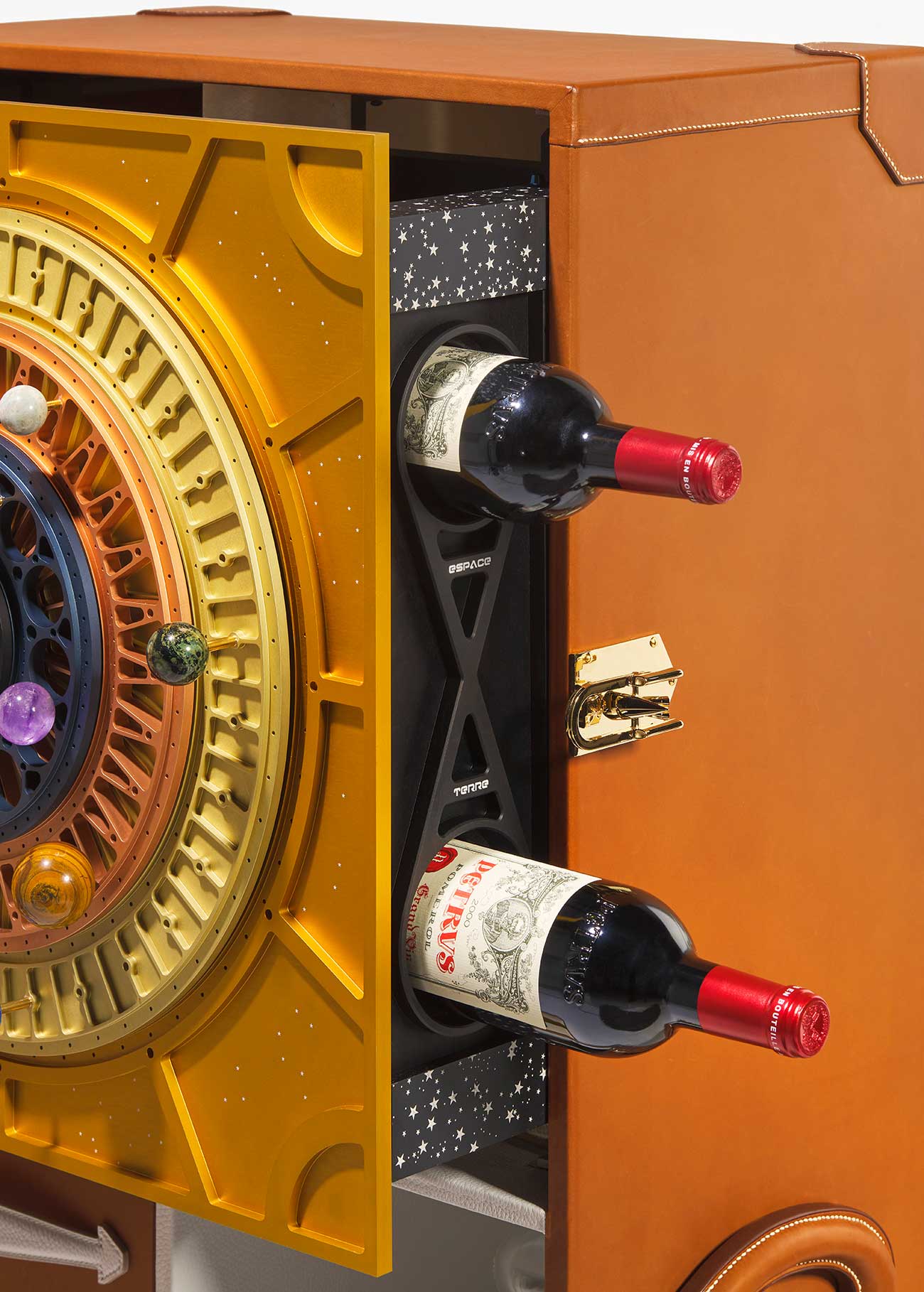 Space-aged and earth-aged Petrus 2000 in the bespoke case to be sold by Christie's