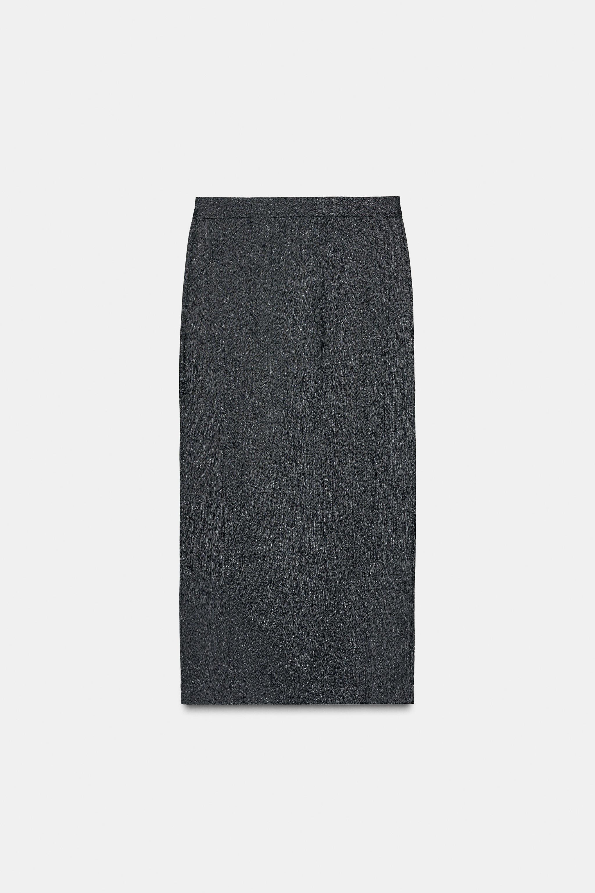 Heathered Pencil Midi Skirt