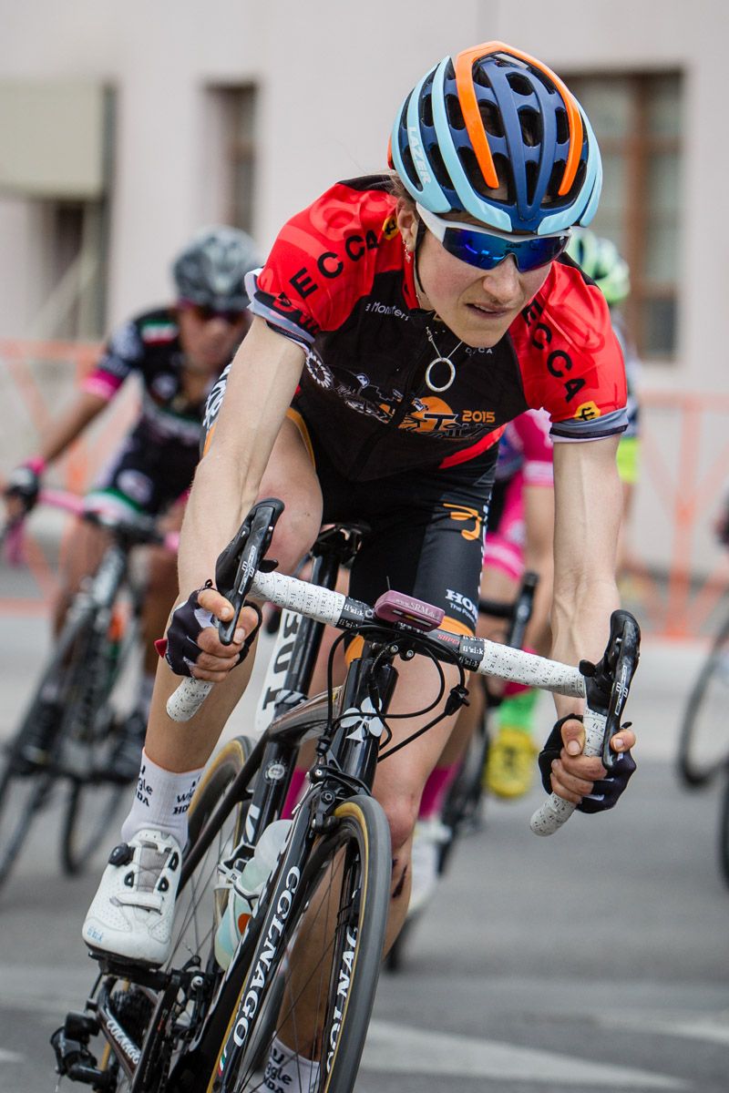 Mara Abbott (Amy D Foundation) holds onto the leader jersey going into the final stage.