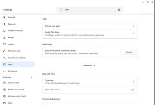 Chromebook App External Storage Settings Screenshot