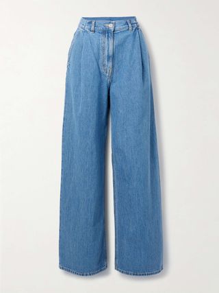 Pleated Low-Rise Jeans