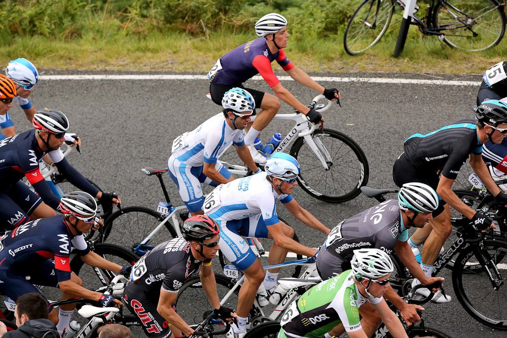 The peloton in action during stage 3 of the 2015 Tour of Britain.