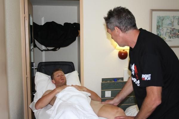 Mark Renshaw hits the massage table