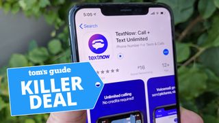 TextNow app shown on iPhone