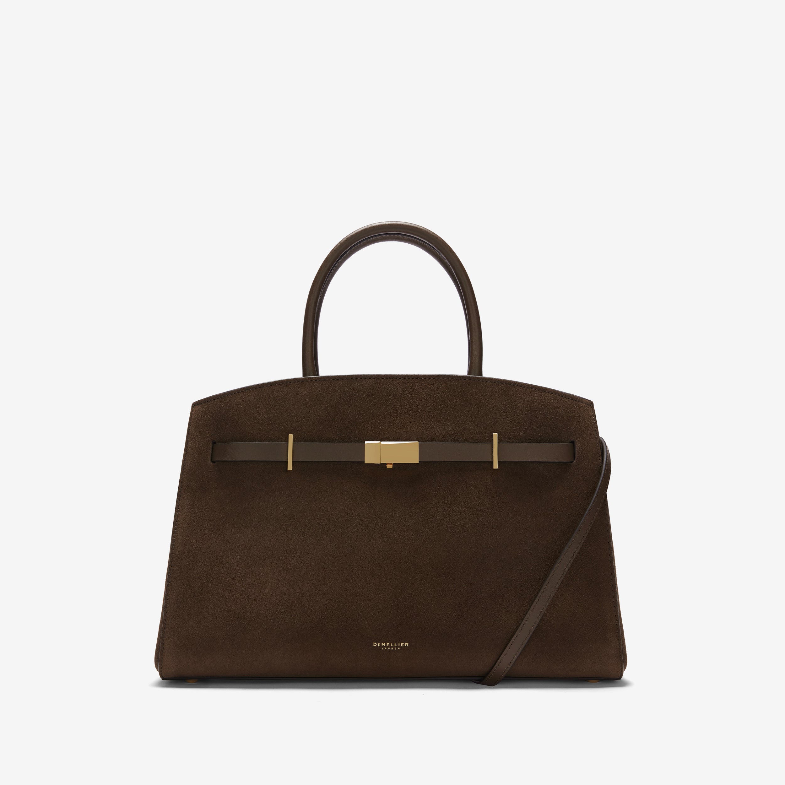 The Midi Hudson | Mocha Suede &amp;amp; Mocha Smooth | Demellier