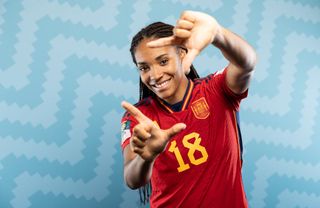 Salma Paralluelo of Spain poses during the official FIFA Women's World Cup Australia & New Zealand 2023 portrait session on July 17, 2023 in Palmerston North, New Zealand.