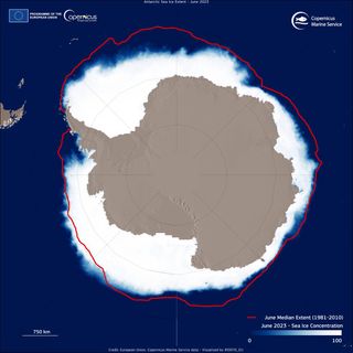 Sea ice around the coast of Antarctica is failing to replenish this year, remaining significantly below average levels.