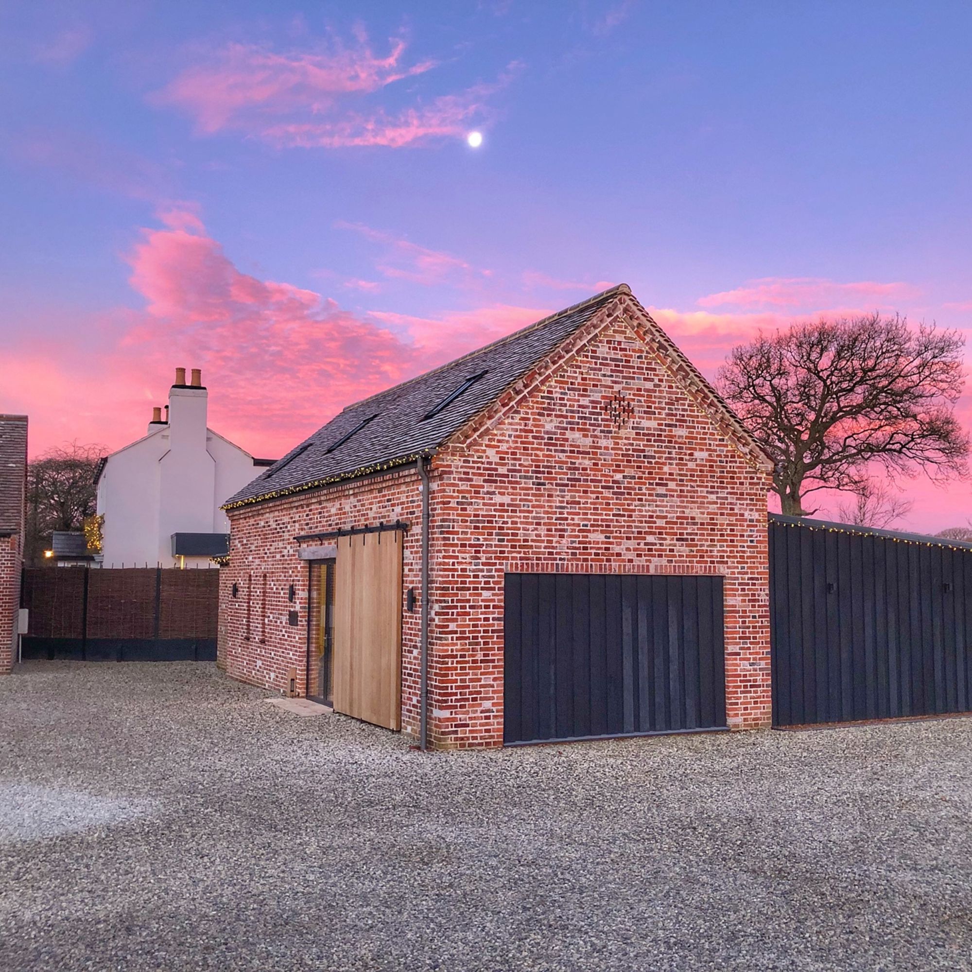 Exterior of a property with a gable roof
