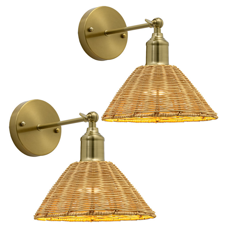 Bay Isle Home&amp;trade; Rattan Battery Operate Wall Sconce &amp;amp; Reviews | Wayfair