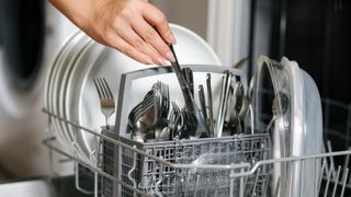Loading silverware in the dishwasher