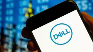 the Dell logo on a smartphone