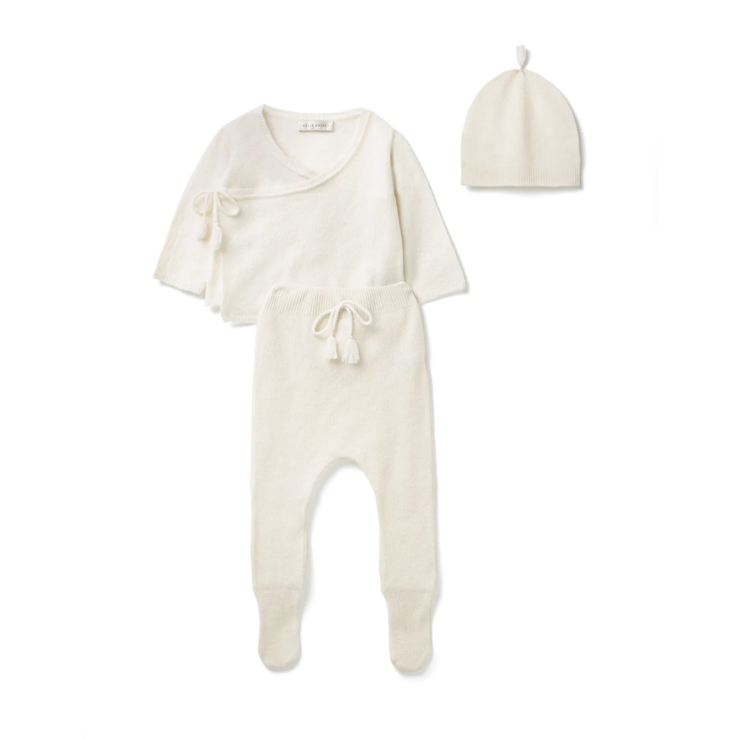 Wrap Top, Leggings &amp;amp; Tassel Hat Set - Snow White