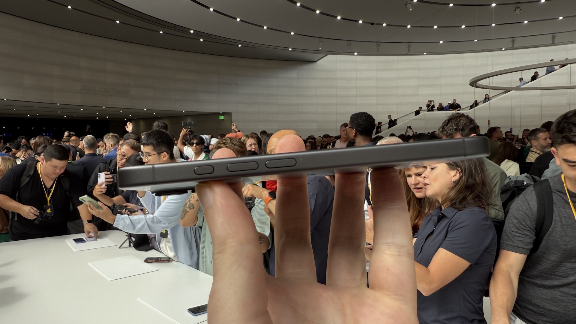 Images of the product launch for iPhone 17 at Apple&#039;s HQ in Cupertino