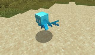 Allay - A cute blue creature with wings flies around