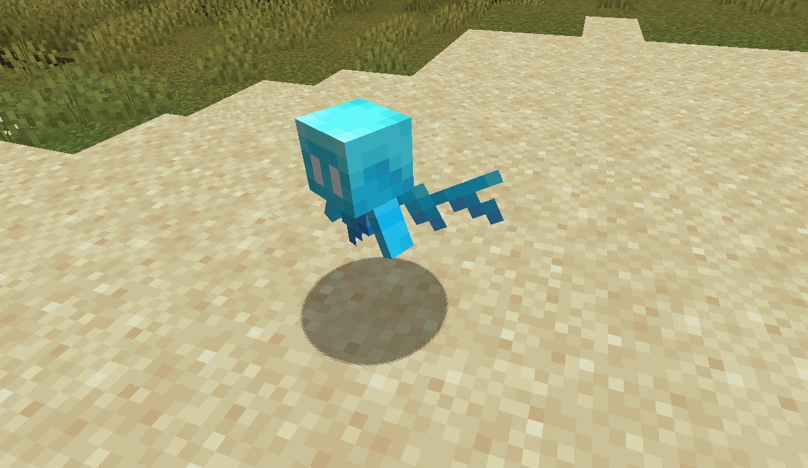 Minecraft 1.19 - Allay - Kanatlı sevimli mavi bir yaratık uçuyor