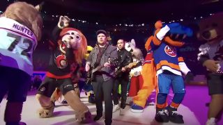 Fall Out Boy with NHL mascots
