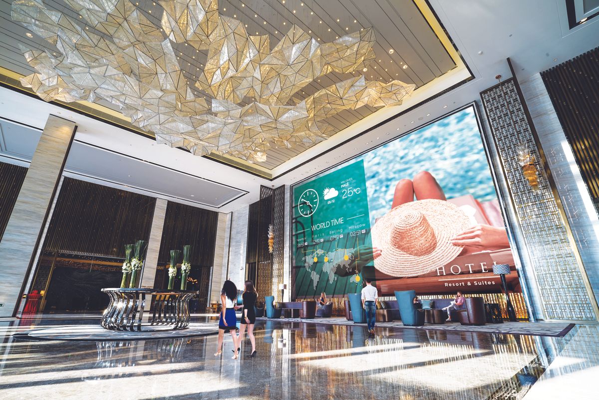 Samsung Video Wall in a Hotel Lobby