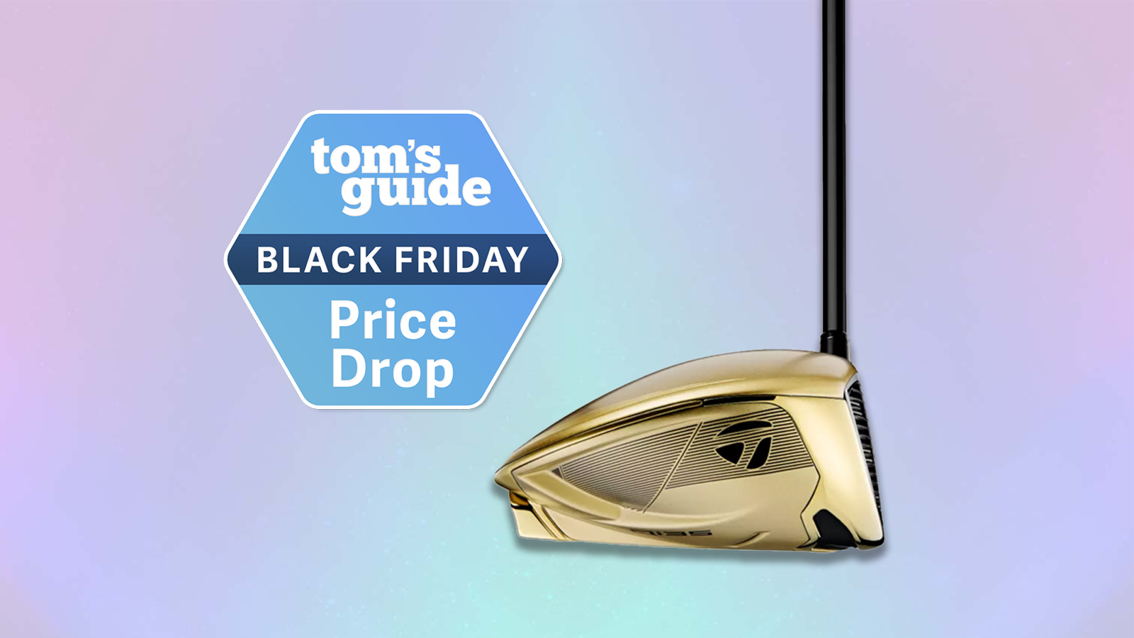 the taylormade Qi35 Max Designer Series Matte Gold Driver with a black friday badge