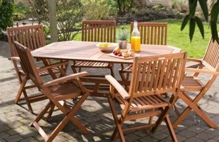 Wooden Garden Dining Table & Chairs