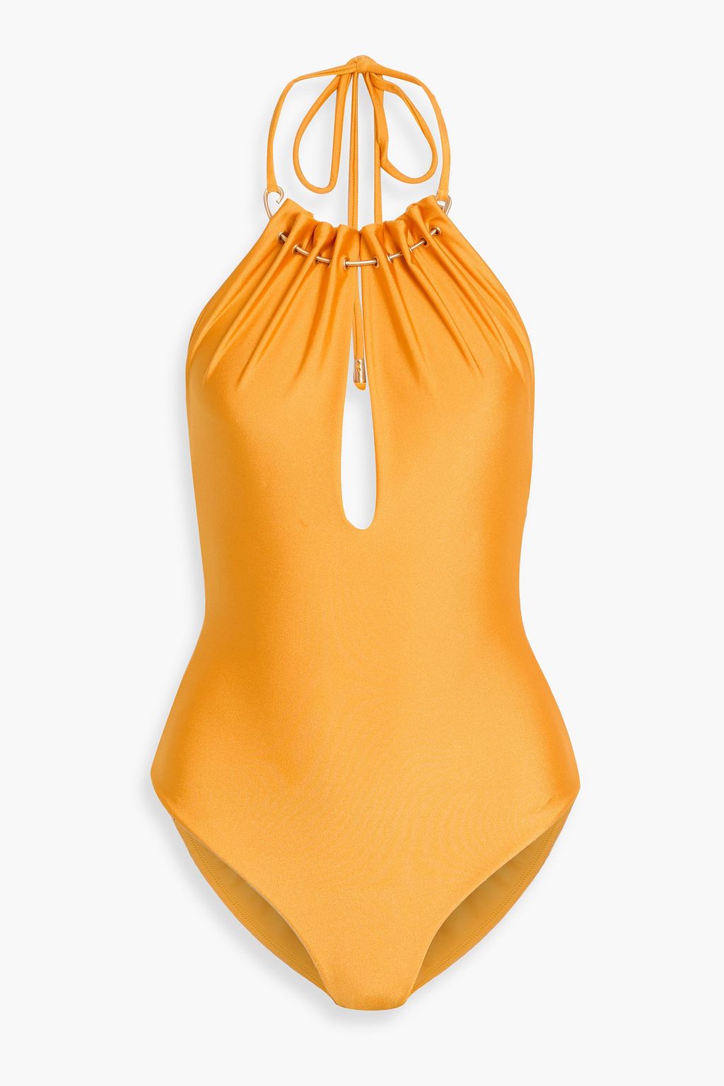 Lula Ruched Cutout Halterneck Swimsuit