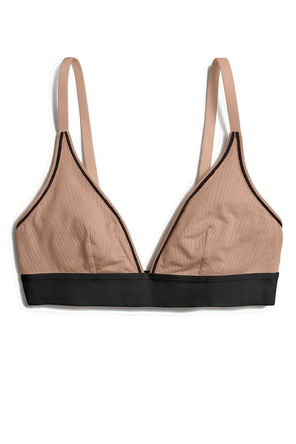 Negative Underwear Sieve Non-Wire Bra in Buff + Black