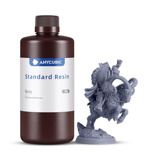 Anycubic 3d Printer Resin, 405nm Sla Uv-Curing Resin With High Precision and Quick Curing &amp;amp; Excellent Fluidity for Lcd 3d Printing (grey, 1kg)