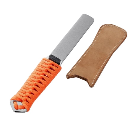 Sharpal 181n Dual-Grit Diamond Sharpening Stone With Leather Strop, Tool Sharpener for Knife, Axe, Lawn Mower Blade