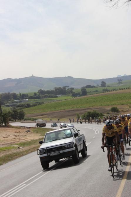 Local police ensured the riders had plenty of room on the road.