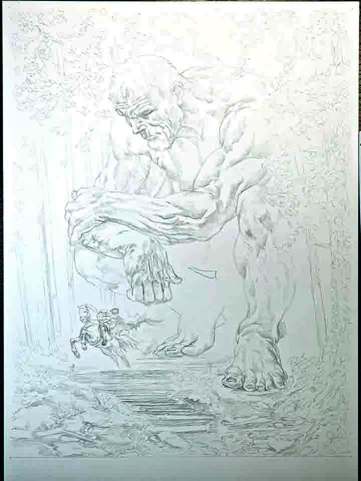 An art tutorial by Mateusz Lenart showing refinement of sketches