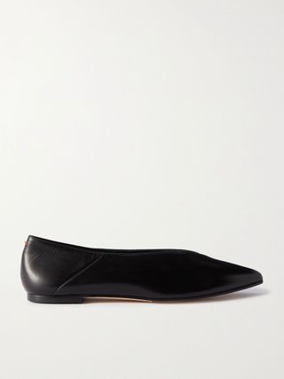 Black Aeyde pointed-toe flats